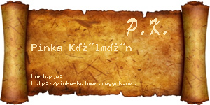 Pinka Kálmán névjegykártya