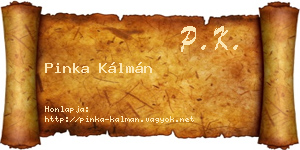 Pinka Kálmán névjegykártya